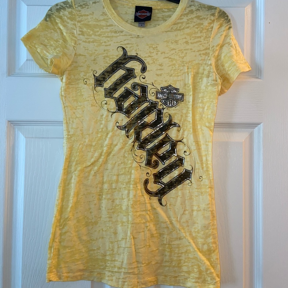 Harley Davidson Burnout Tee 💛